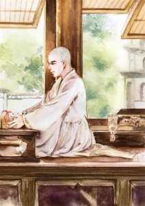 古风壁纸+头像插画「和尚」一缕情丝,几点离愁,又有多少俗事缠