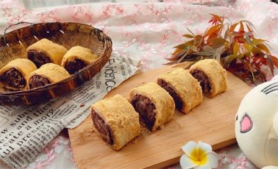 【驴打滚】的做法+配方,老北京名的美味小吃(附红豆沙做法)