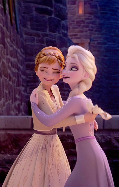 美美美!姐妹情深!冰雪奇缘2 艾莎女王 安娜公主高清特写壁纸