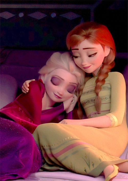 美美美!姐妹情深!冰雪奇缘2 艾莎女王 安娜公主高清特写壁纸