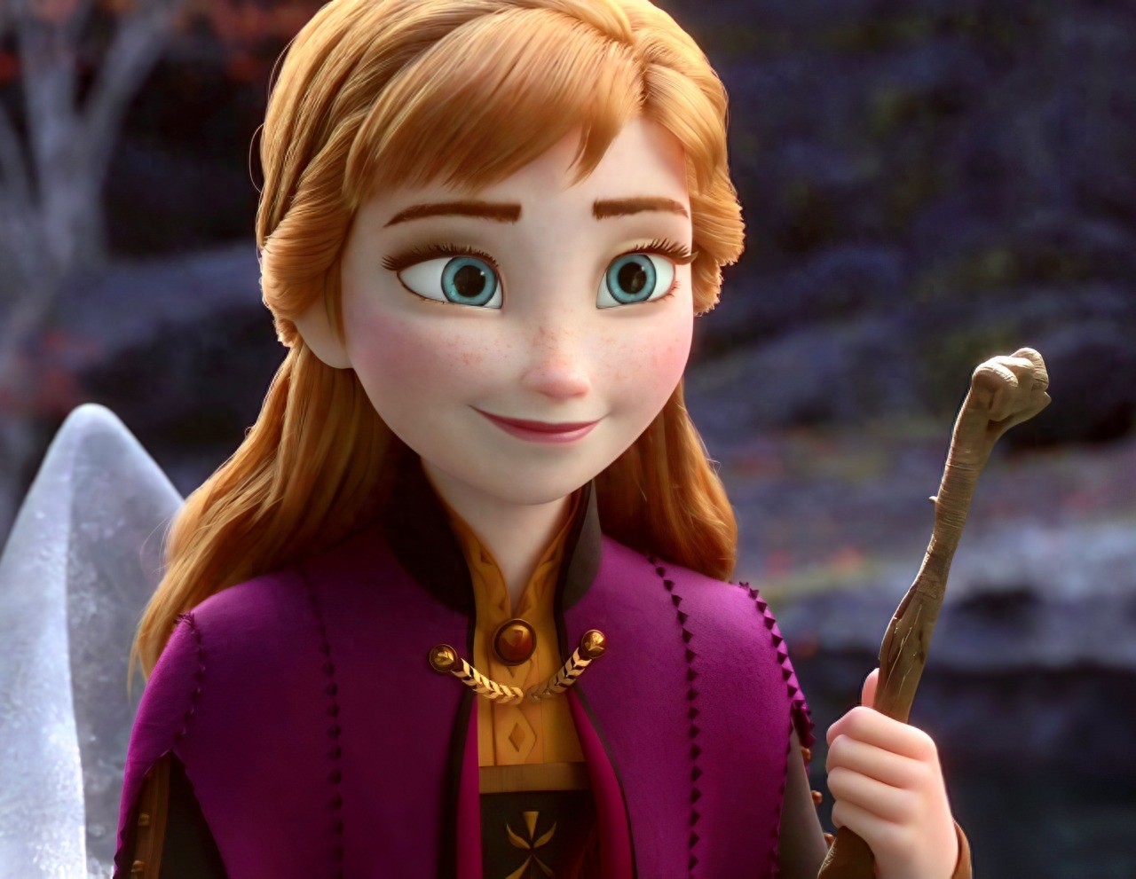 美美美!姐妹情深!冰雪奇缘2 艾莎女王 安娜公主高清特写壁纸